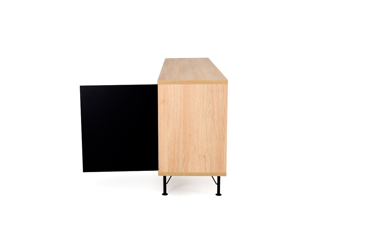 Tenzo Flow Designer Sideboard 206 cm Schwarz / Eiche