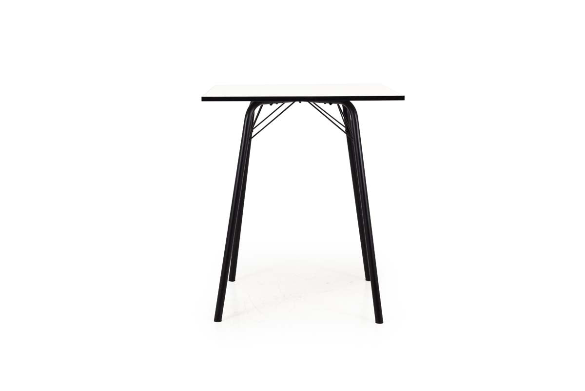 Tenzo Bar Bartisch 80x80 cm groß Weiß / Schwarz