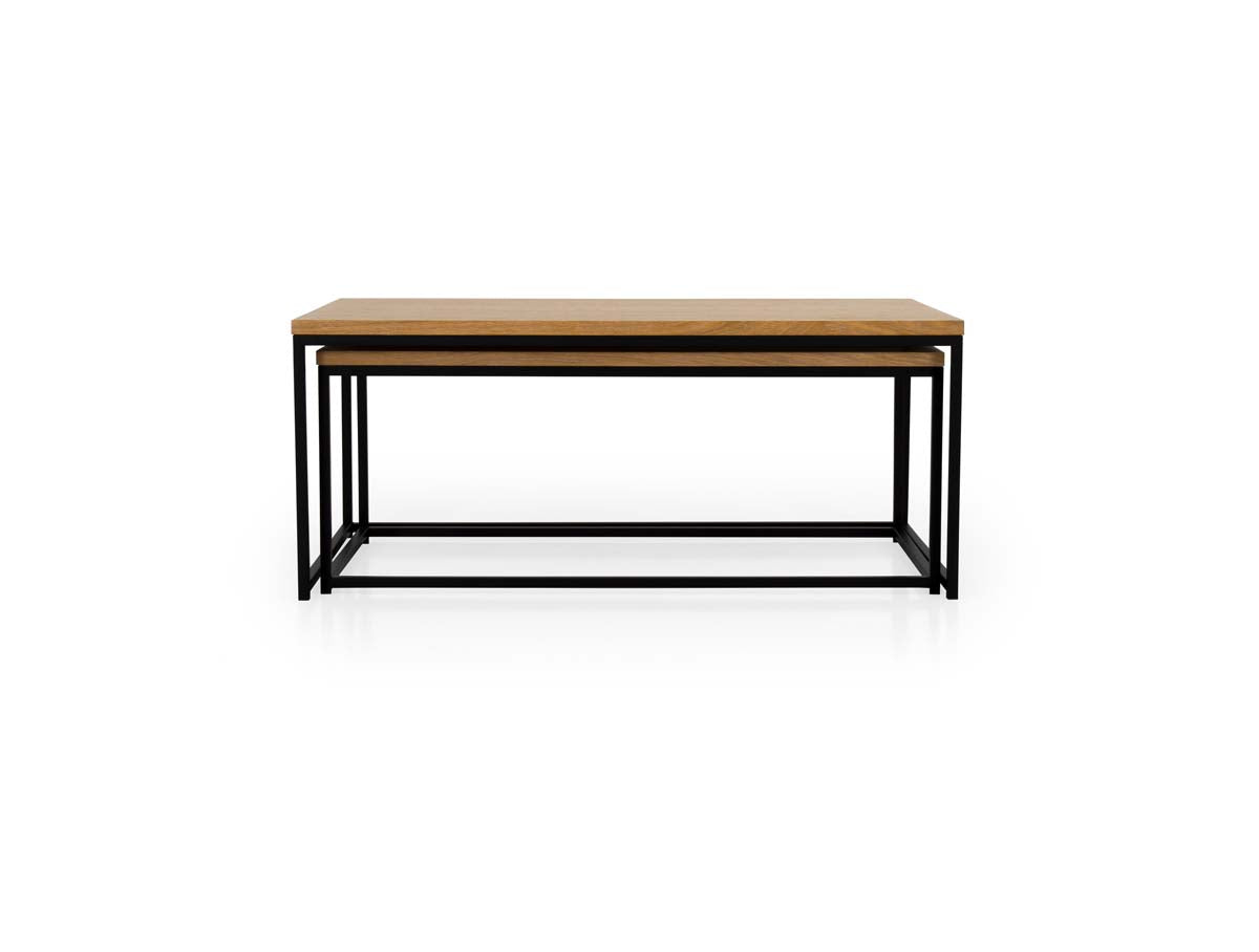 Tenzo Pals Couchtisch-Kombination 95x50 cm & 100x60 cm Eiche / Schwarz