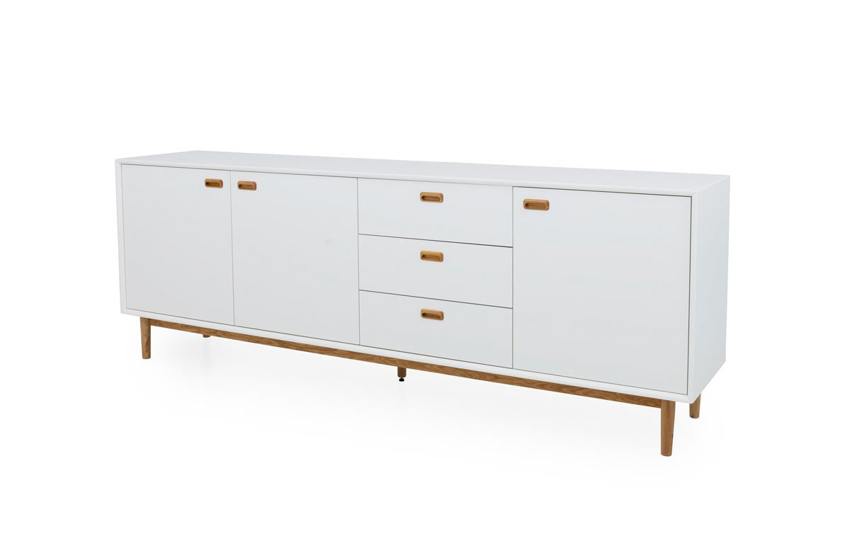 Tenzo Svea Sideboard 225 cm Weiß / Eiche