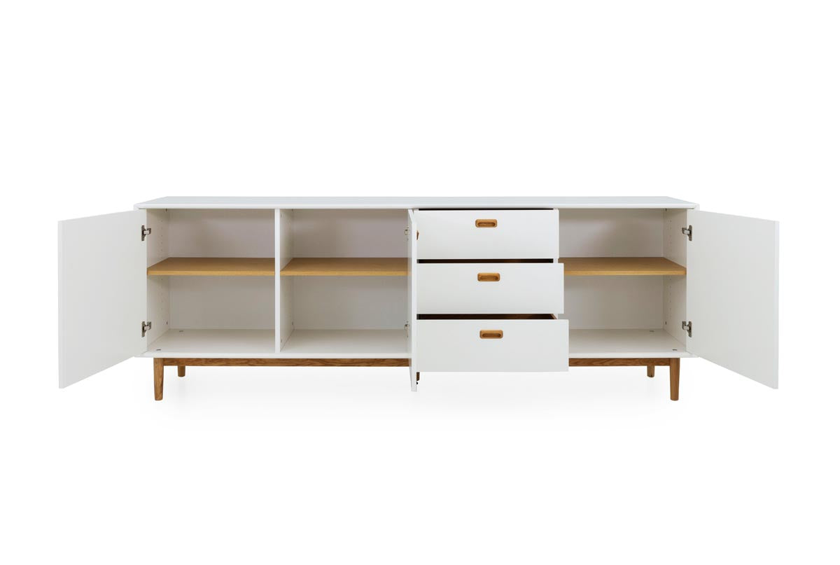 Tenzo Svea Sideboard 225 cm Weiß / Eiche