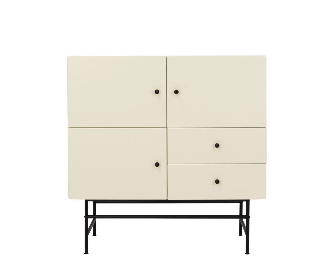 Tenzo Cocktail Highboard Creme / Schwarz