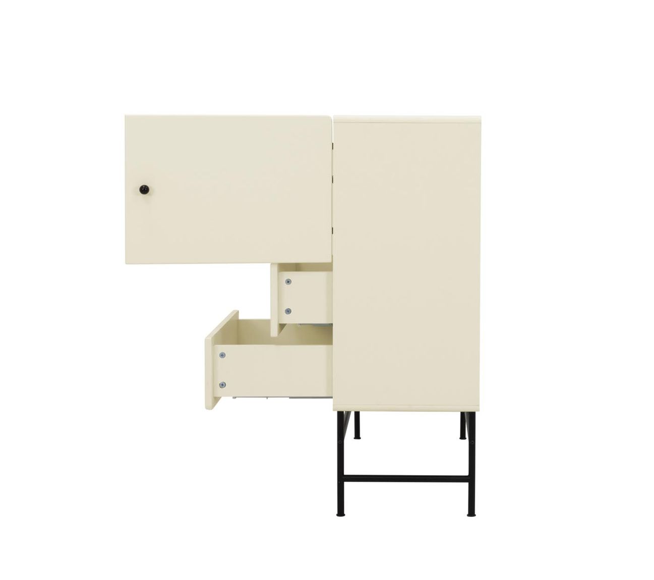 Tenzo Cocktail Highboard Creme / Schwarz