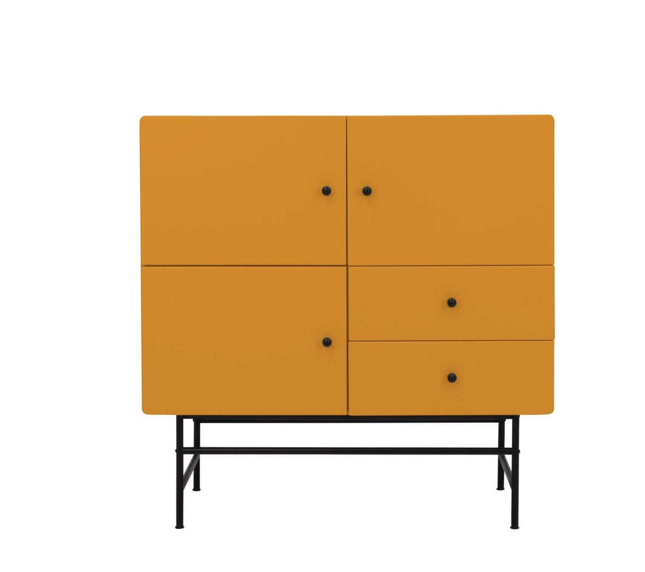 Tenzo Cocktail Highboard Mustard / Schwarz