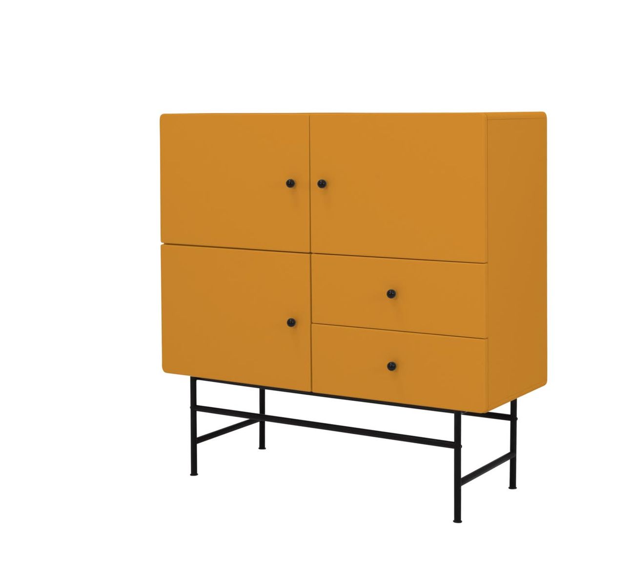 Tenzo Cocktail Highboard Mustard / Schwarz