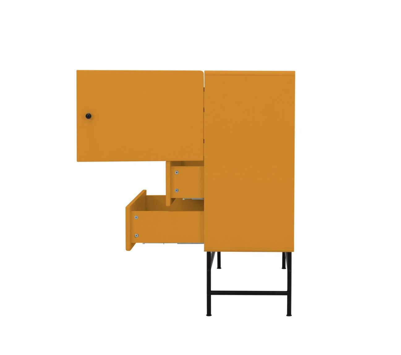 Tenzo Cocktail Highboard Mustard / Schwarz