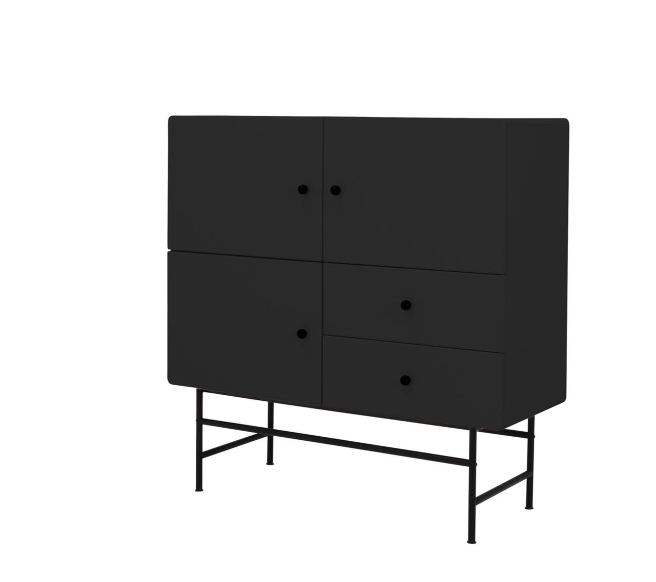 Tenzo Cocktail Highboard Schwarz / Schwarz