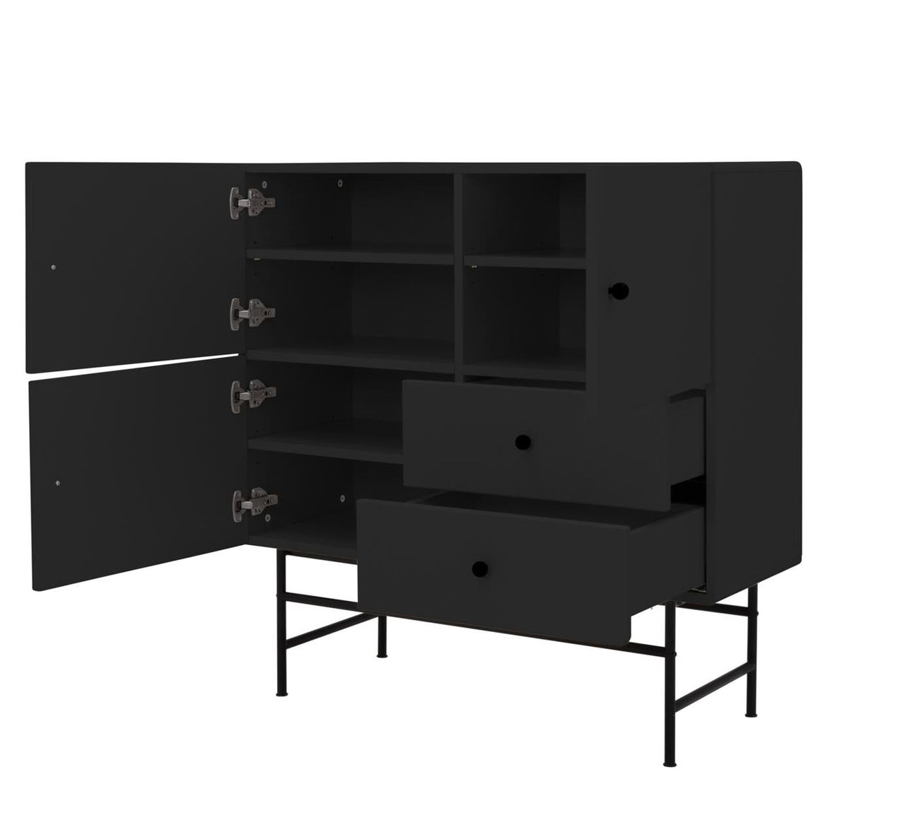 Tenzo Cocktail Highboard Schwarz / Schwarz