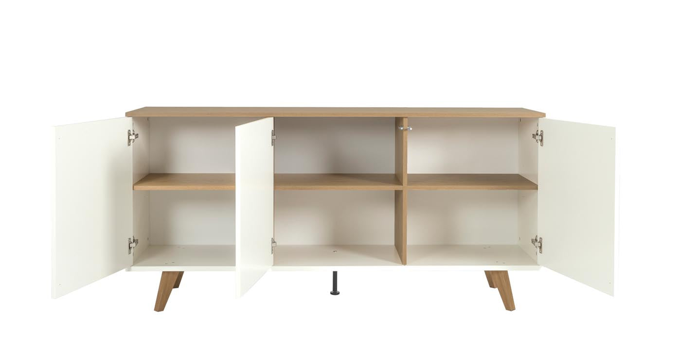 Tenzo Amelia Sideboard 162 cm Weiß / Eiche