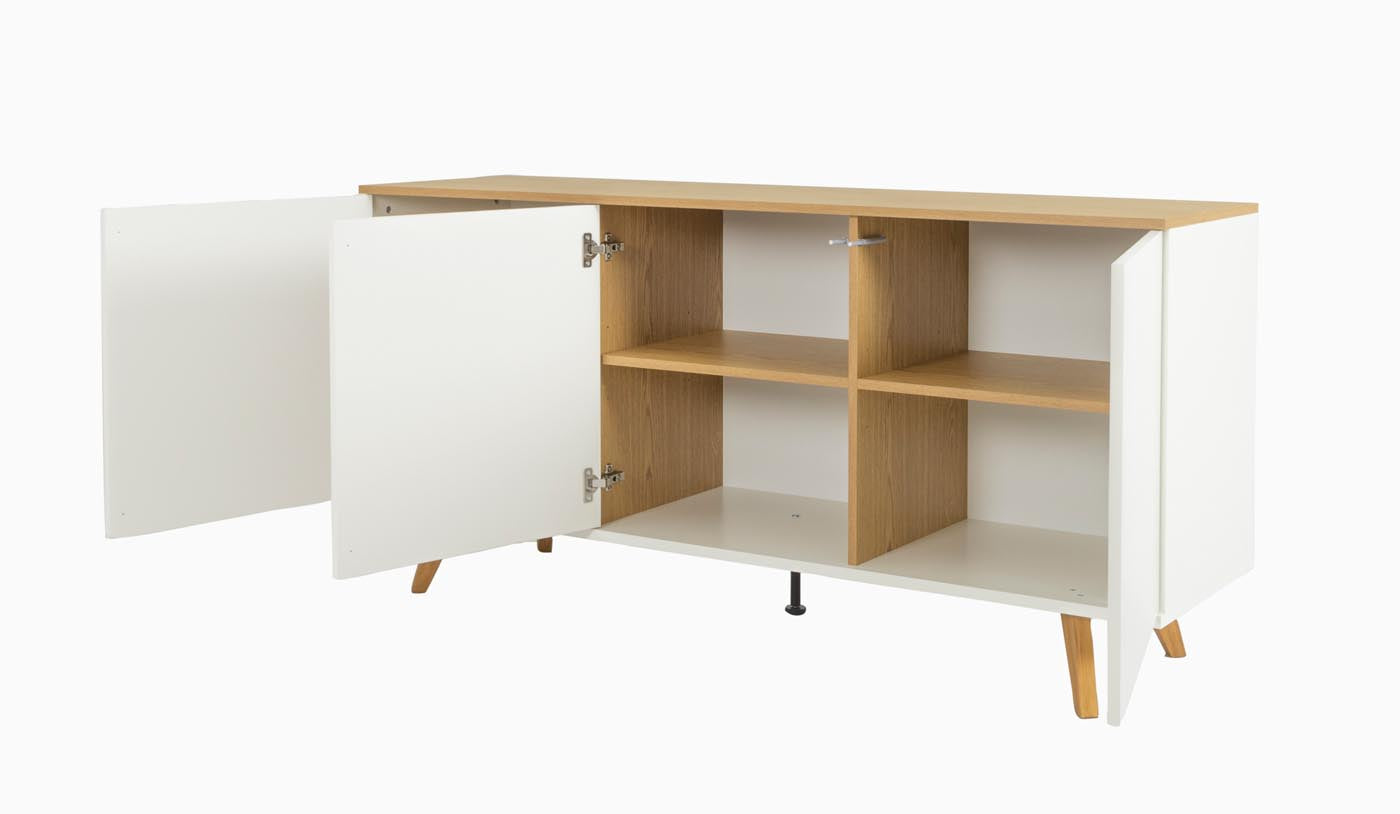 Tenzo Amelia Sideboard 162 cm Weiß / Eiche