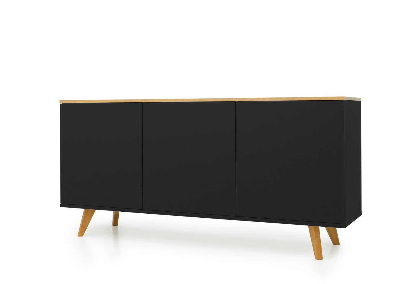 Tenzo Amelia Sideboard 162 cm Schwarz / Eiche