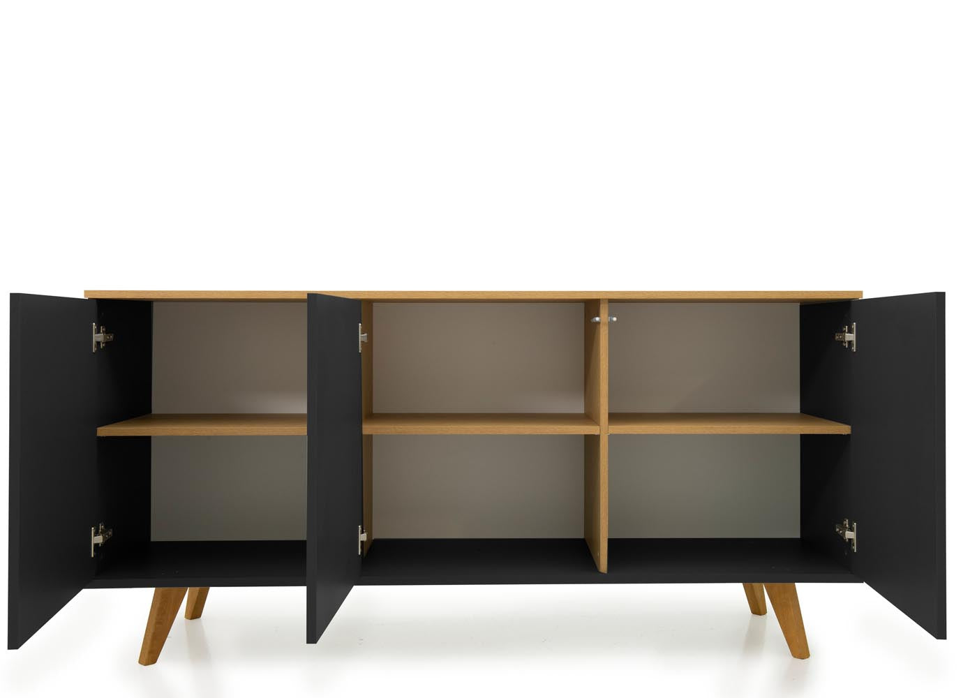 Tenzo Amelia Sideboard 162 cm Schwarz / Eiche