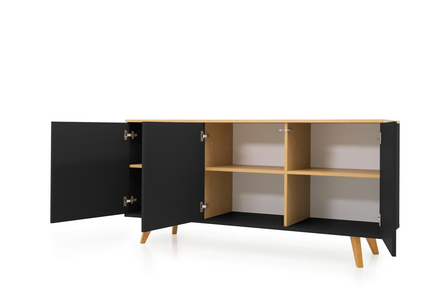 Tenzo Amelia Sideboard 162 cm Schwarz / Eiche