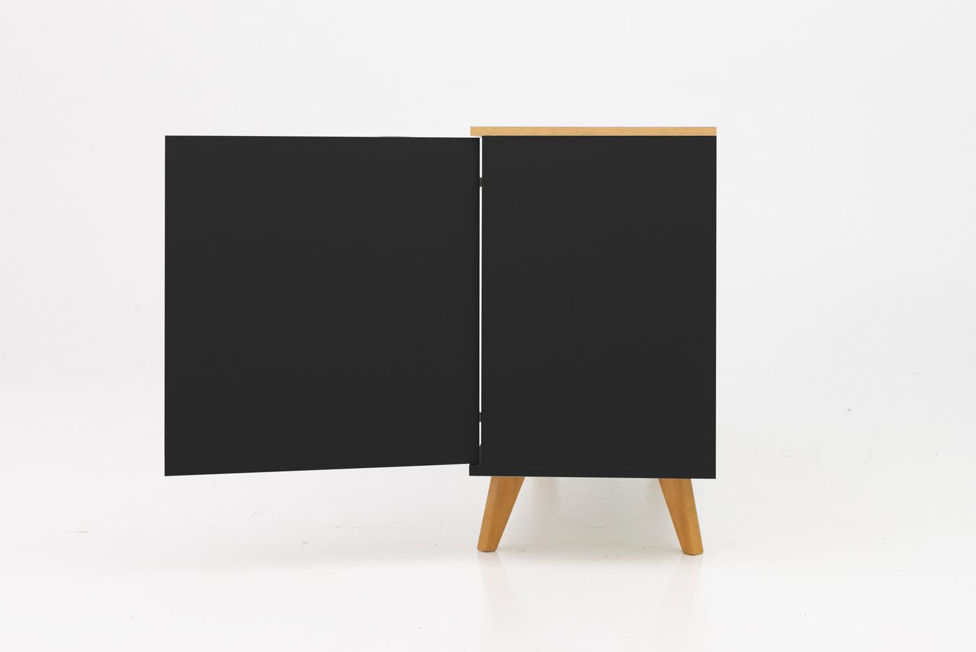 Tenzo Amelia Sideboard 162 cm Schwarz / Eiche