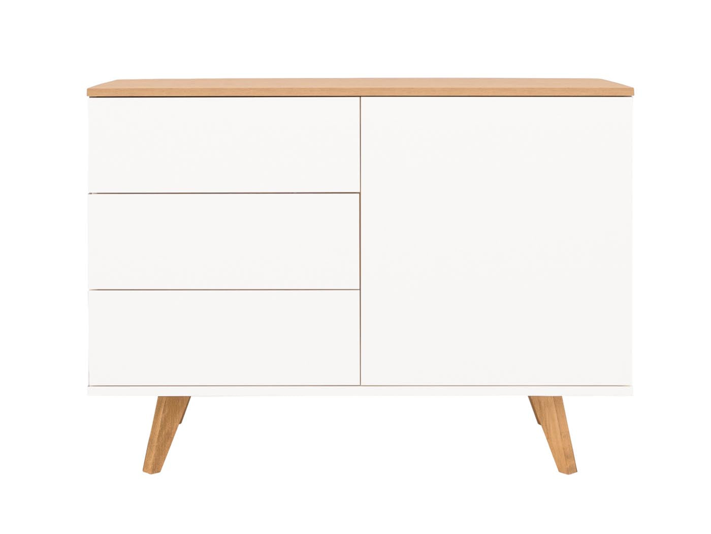 Tenzo Amelia Sideboard 107 cm Weiß / Eiche