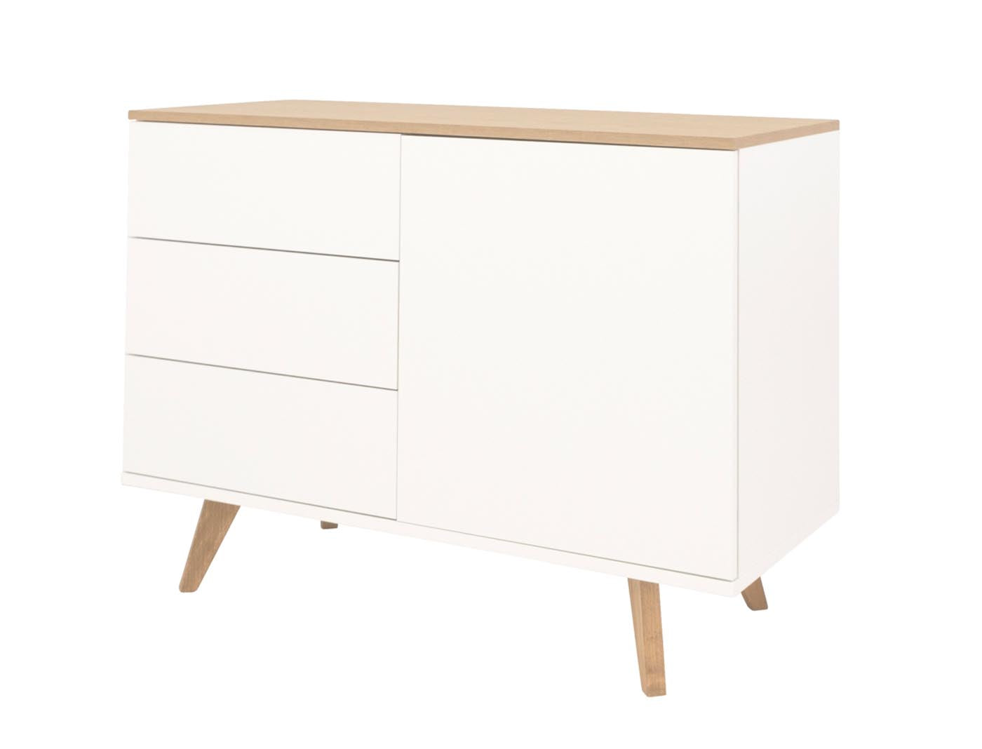 Tenzo Amelia Sideboard 107 cm Weiß / Eiche