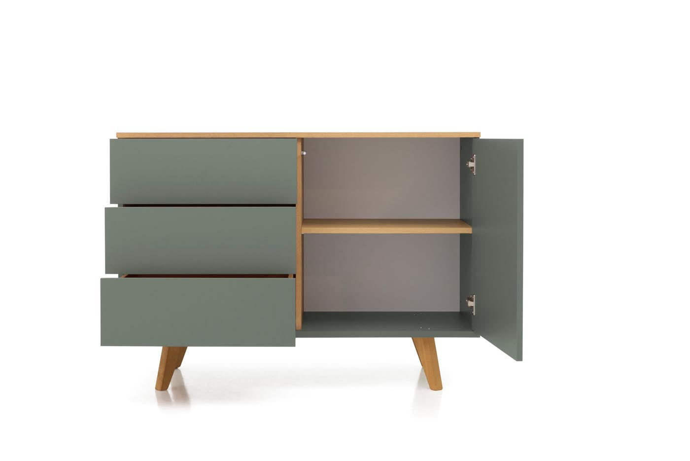 Tenzo Amelia Sideboard 107 cm Grün / Eiche