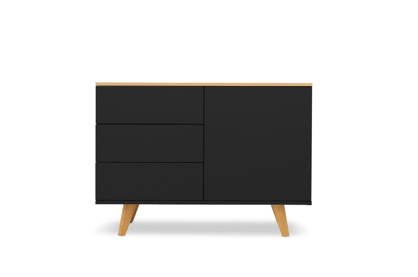 Tenzo Amelia Sideboard 107 cm Schwarz / Eiche