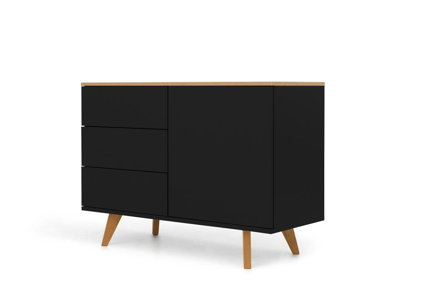 Tenzo Amelia Sideboard 107 cm Schwarz / Eiche