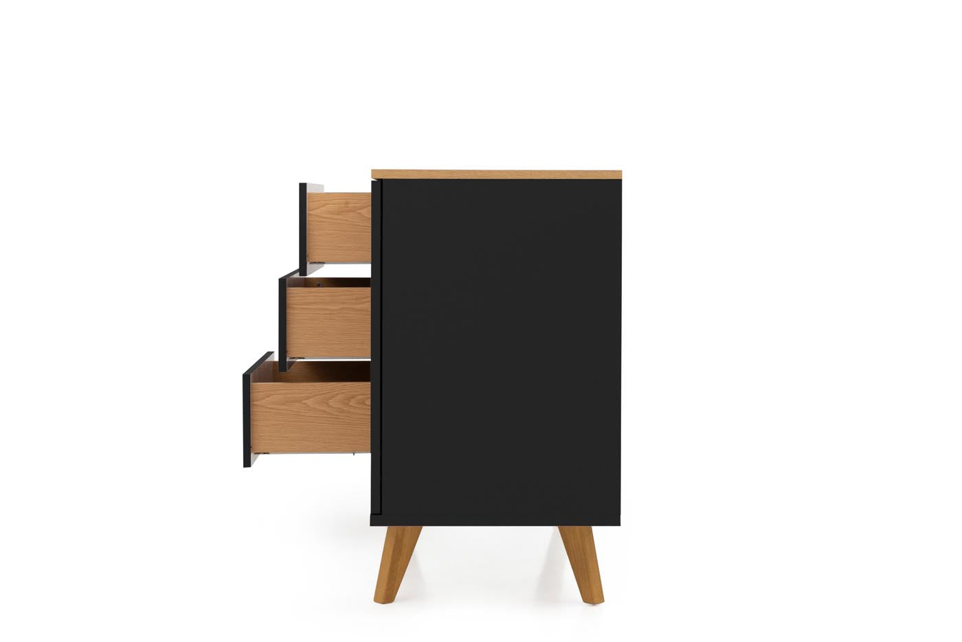 Tenzo Amelia Sideboard 107 cm Schwarz / Eiche