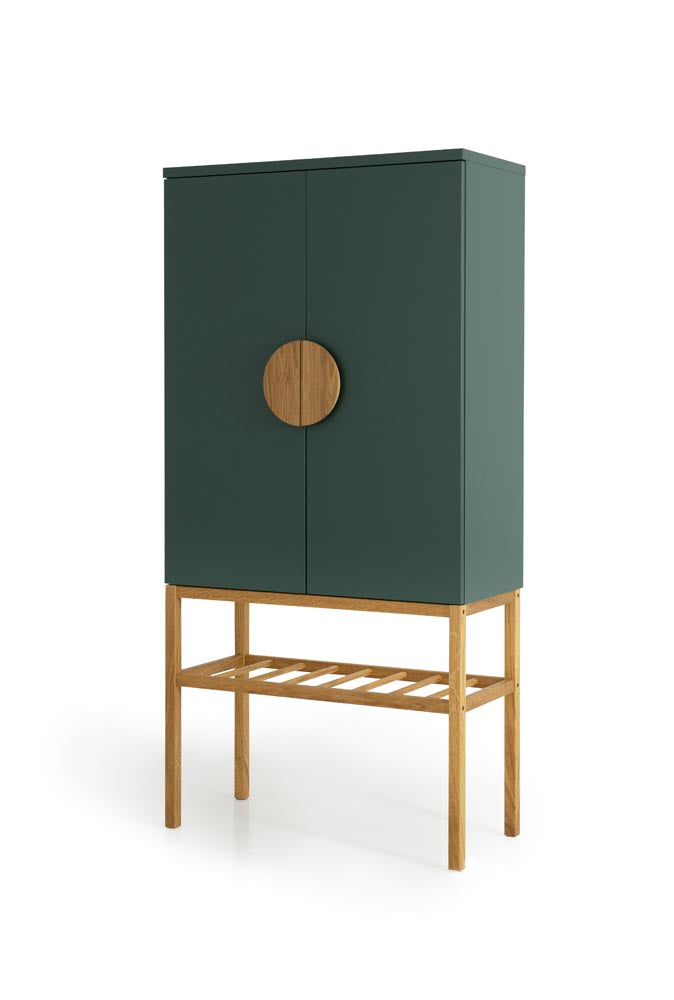 Tenzo Scoop Highboard Grün / Eiche