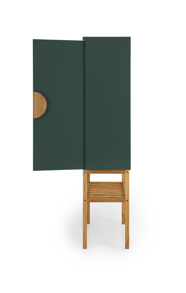 Tenzo Scoop Highboard Grün / Eiche