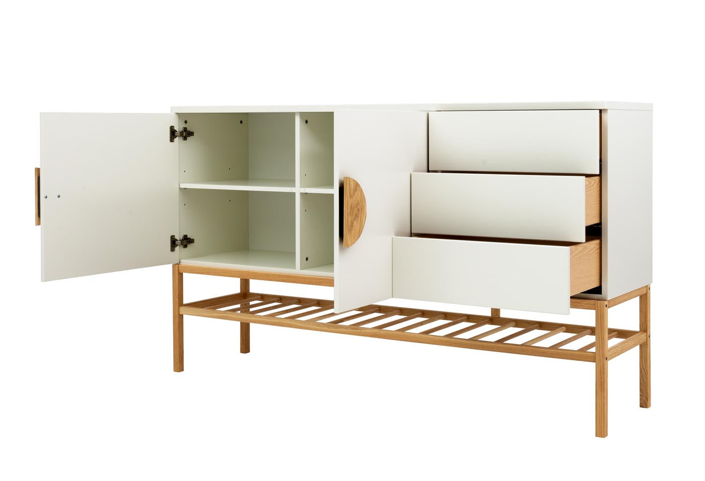 Tenzo Scoop Sideboard Weiß / Eiche