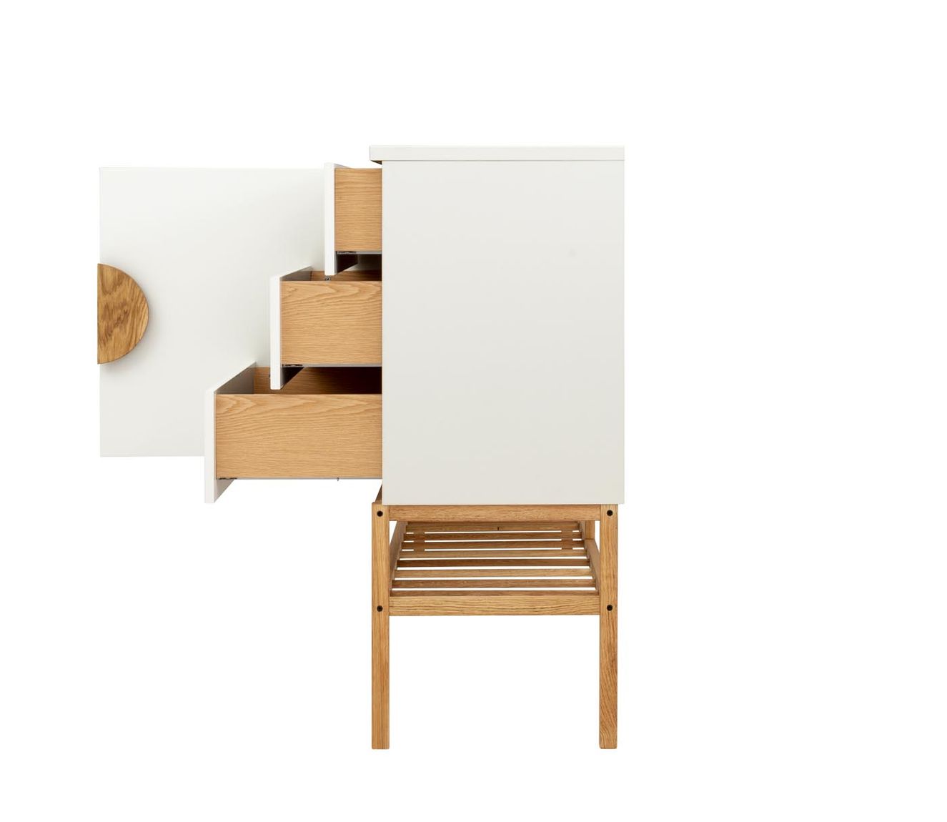 Tenzo Scoop Sideboard Weiß / Eiche