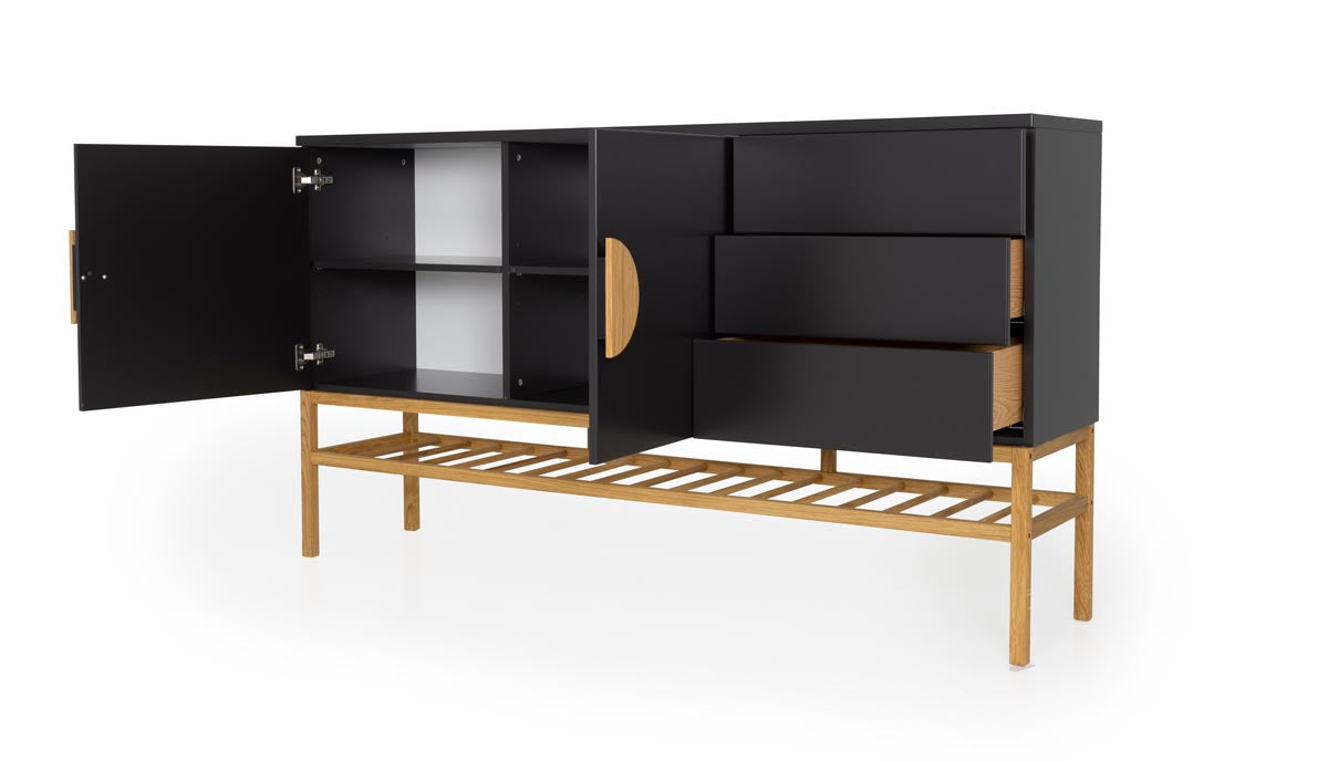 Tenzo Scoop Sideboard Schwarz / Eiche