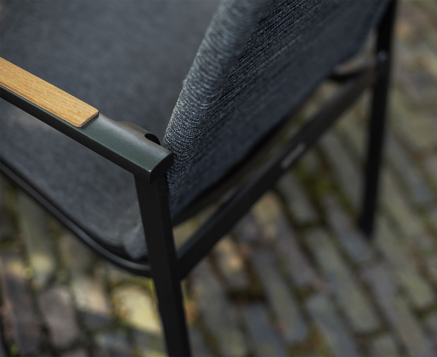 Kettler Dinning Diamond Loungesessel Rope Anthrazit-Teak / Anthrazit