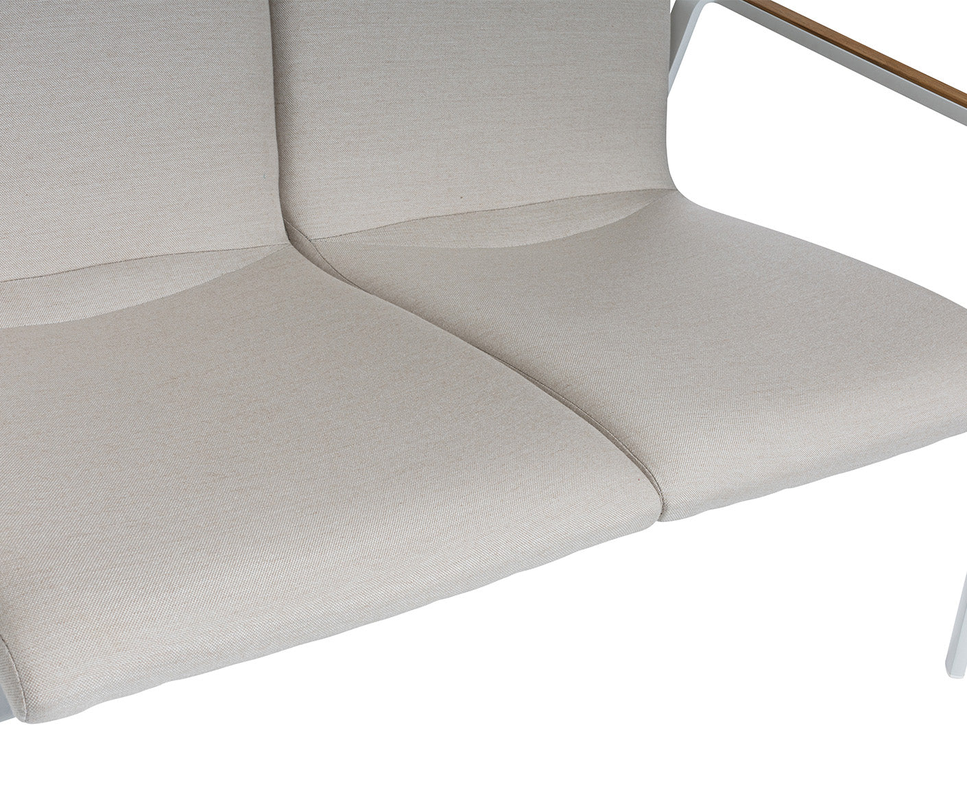 Kettler Diamond Lounge Gartenbank Sunbrella Natte linen chalk / Weiß matt