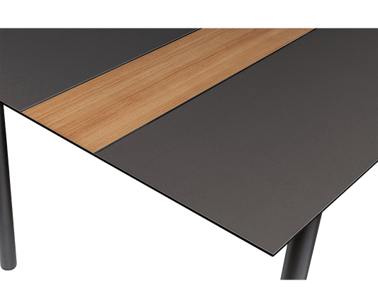 Kettler HPL Tischplatte 250 x 97 cm Dunkelgrau / Teak Optik