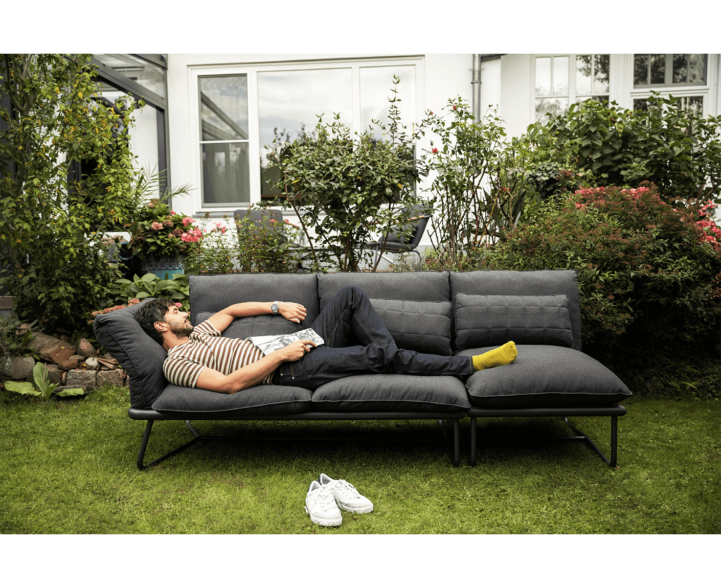 Kettler Gentele Gartenlounge Outdoorsofa Sunbrella / Anthrazit