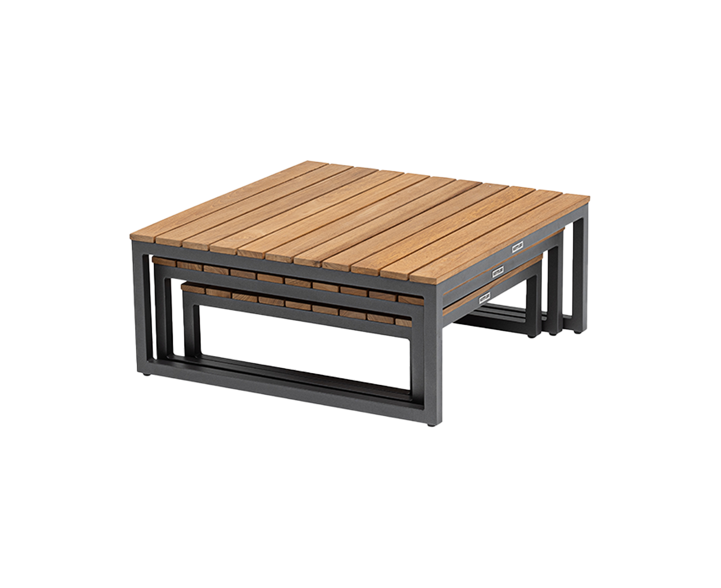 Kettler Ocean Skid Platform Lounge Tisch 3-Set, Teakholz