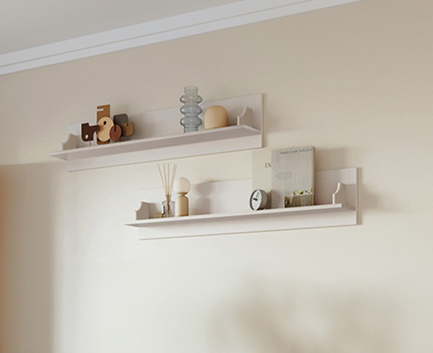 Belluno Elegante 2er-Set Wandregal Massivholz