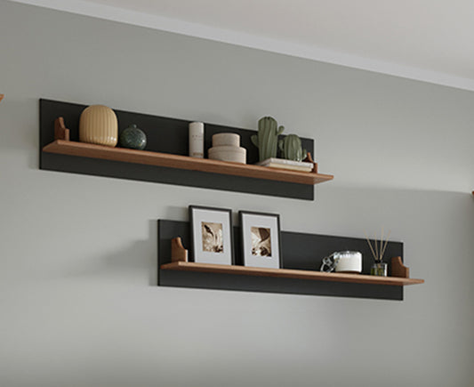Belluno Elegante 2er-Set Wandregal Massivholz