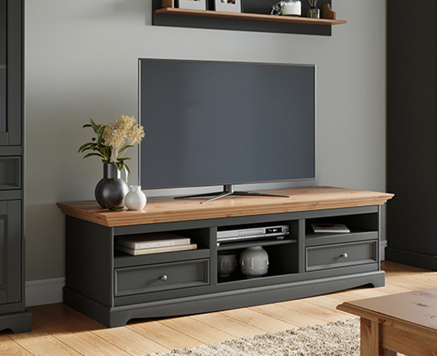 Belluno Elegante Lowboard 167x53 cm Massivholz