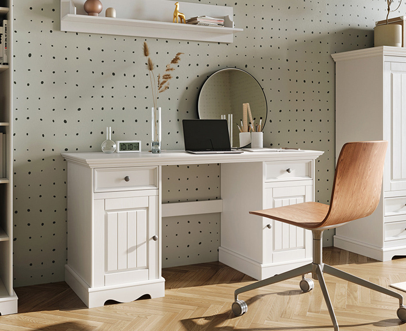 Belluno Elegante Schreibtisch 155x53 cm Massivholz