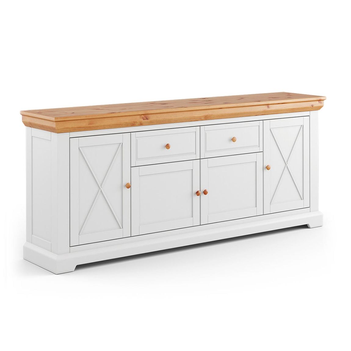 Marone Elite Sideboard 4-türig Weiß/Kiefer