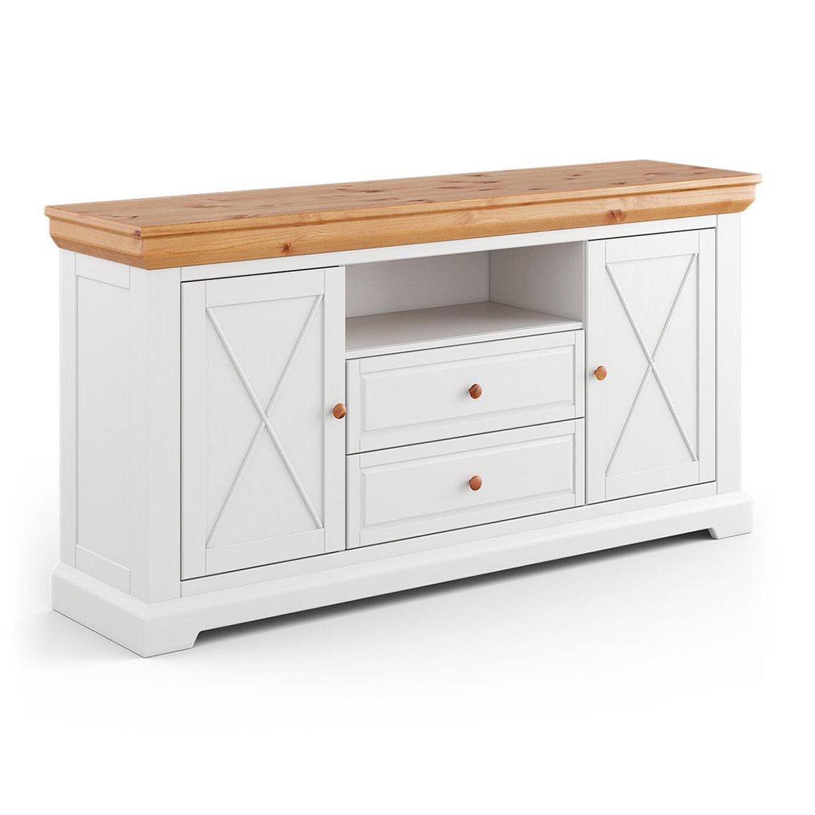 Marone Elite Sideboard 2-türig Weiß/Kiefer