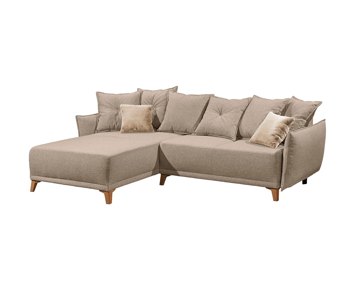 Pamplona Ecksofa Longchair 255x185 cm, mit Schlaffunktion & Bettkasten - Voelpe