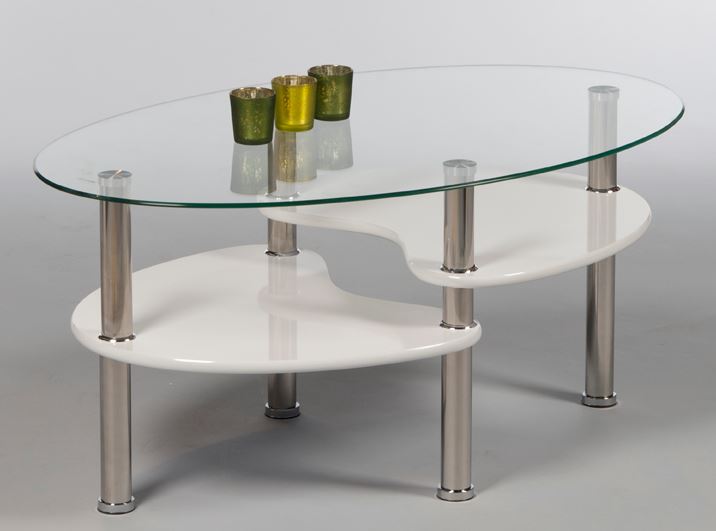 Couchtisch 16778 Wohnzimmertisch Tisch Glastisch Weiß