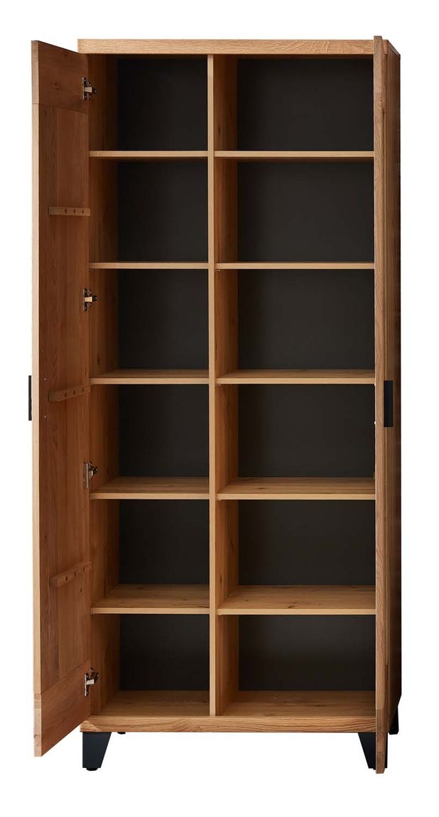 53862 Persiko Garderobenschrank fertig montiert Wildeiche massiv