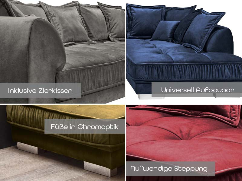 Pascha Ecksofa 308 x 192 cm Beige