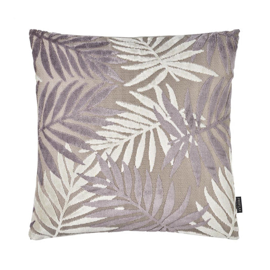 Adenau Kissenbezug, gewebter Jacquard mit Chenille Blattmotiv, Viola (Lila)