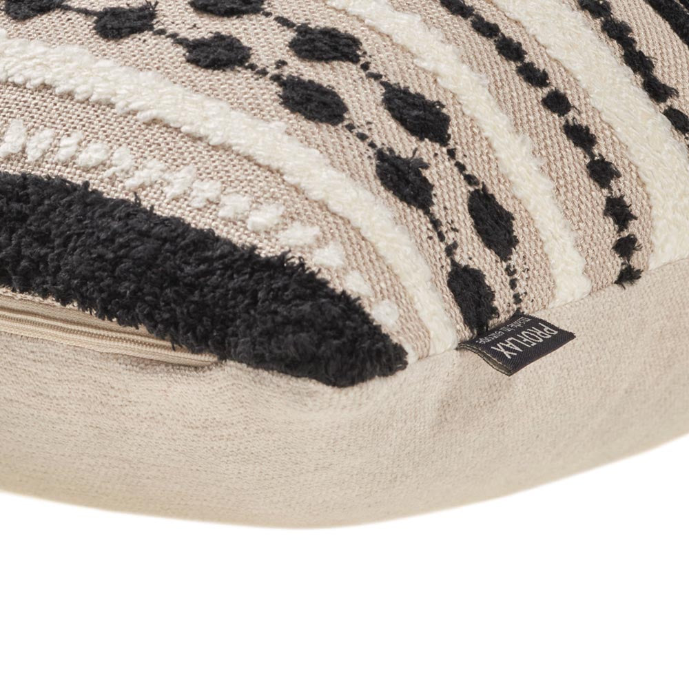 Male Kissenbezug, Jacquard Streifen mit 3D Streifen, Natur