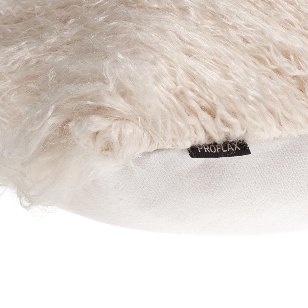Orlando Kissenbezug, Fellimitat in Lammfelloptik, Ecru (Beige)
