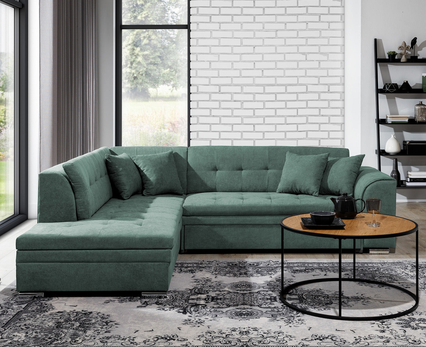 Pieretta Ecksofa 260 x 205 cm, Microvelour