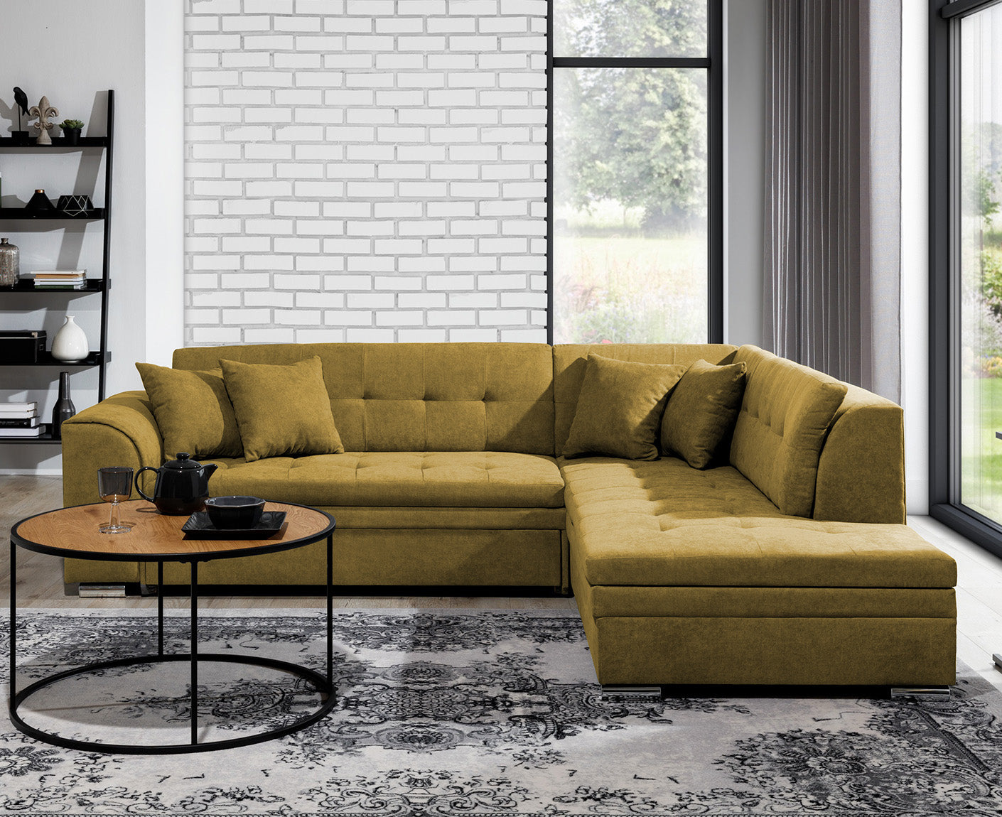 Pieretta Ecksofa 260 x 205 cm, Microvelour