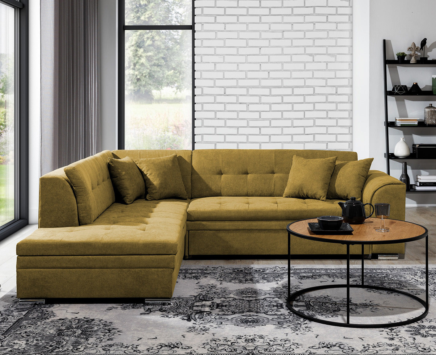 Pieretta Ecksofa 260 x 205 cm, Microvelour